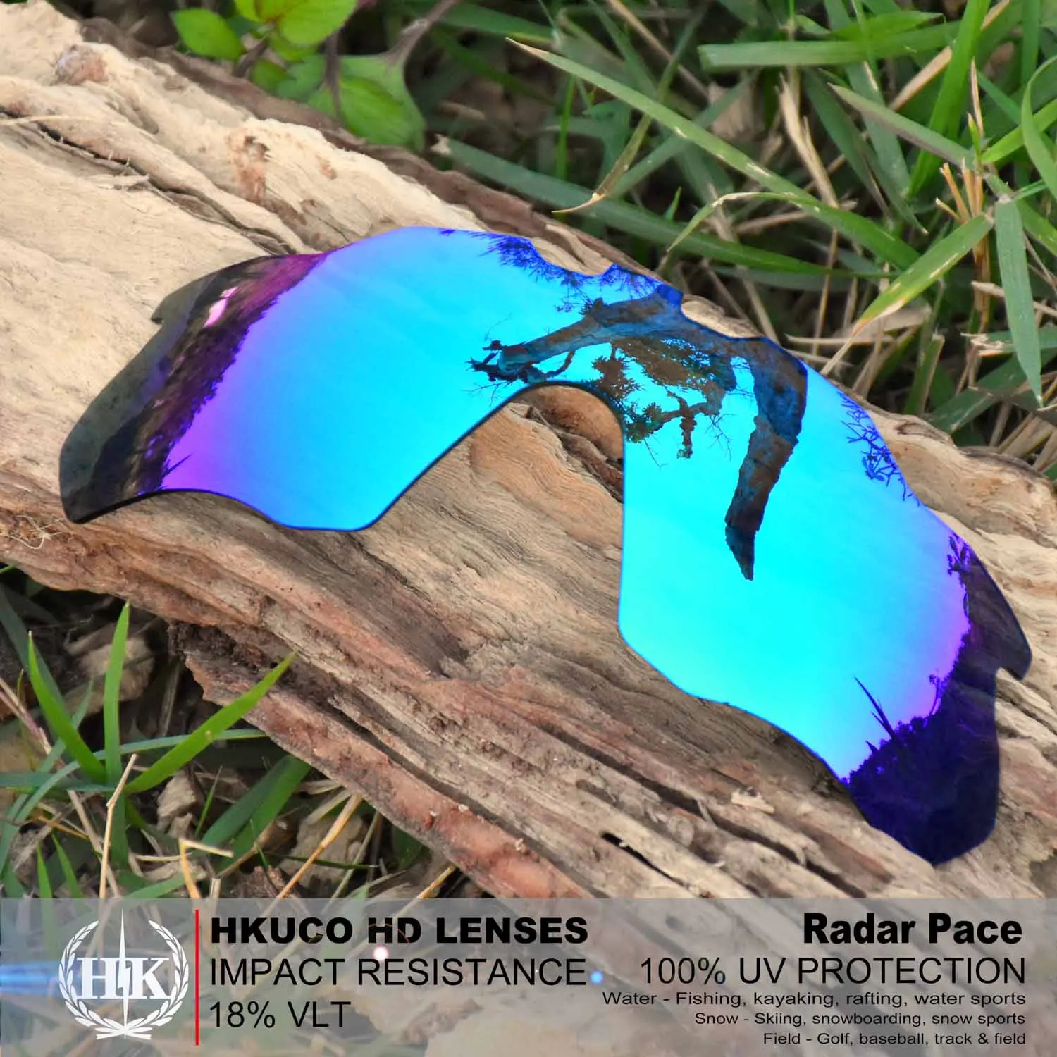 HKUCO Polarized Replacement Lenses For Radar Pace Sunglasses Red/Blue 2 Pairs