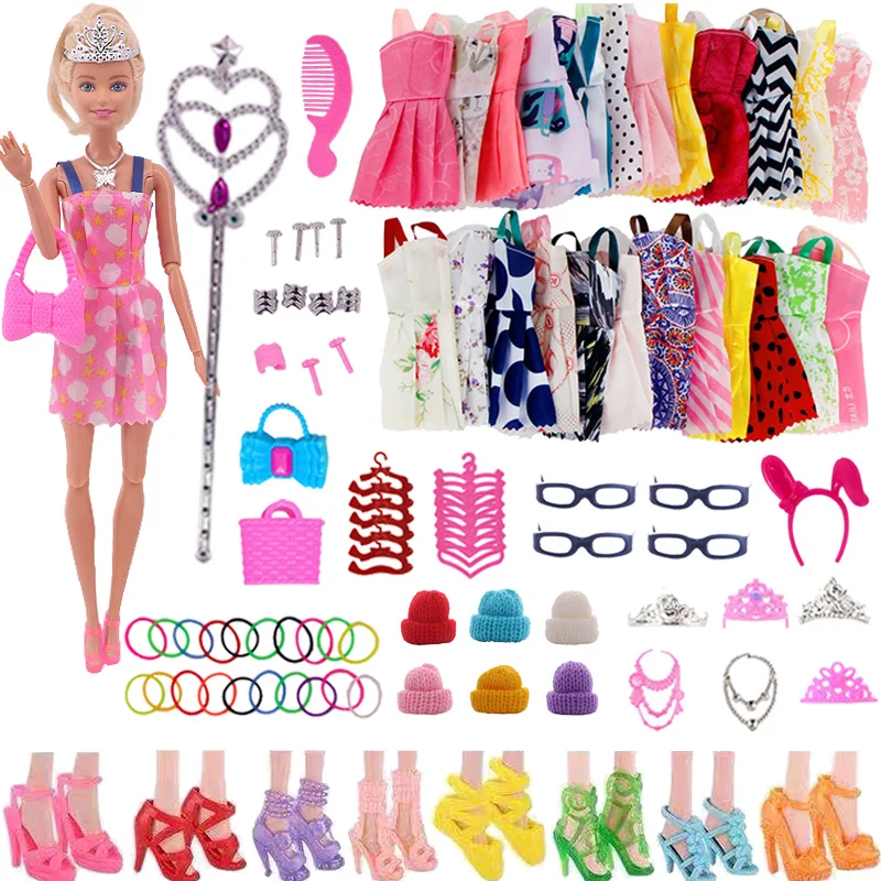 Pop Doll Clothes Accessories Random 79-piece Set Suitable For 30cm Doll&1/6 BJD Doll Cocktail Daily Casual Clothing Accessories