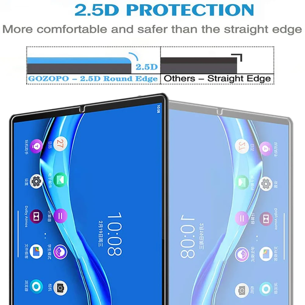 2Pcs Tablet Tempered Glass Screen Protector Cover for Lenovo TAB M10 Plus TB-X606X/TB-X606F10.3 Inch Full Coverage Screen Film