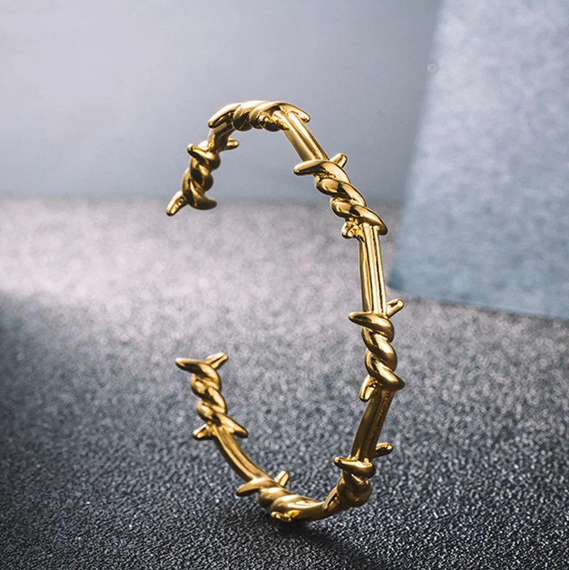 Personality Creative Design Barbed Wire Hip Hop Rapper Rock Men's Casual Street Bracelet