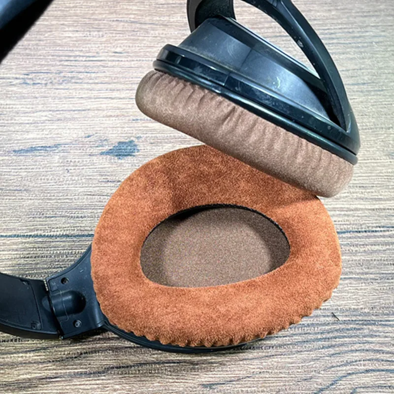 Substituição almofadas de orelha de pele carneiro bandana para sennheiser hdr160 170 180 190 fone ouvido almofadas travesseiro almofadas de ouvido capa copos