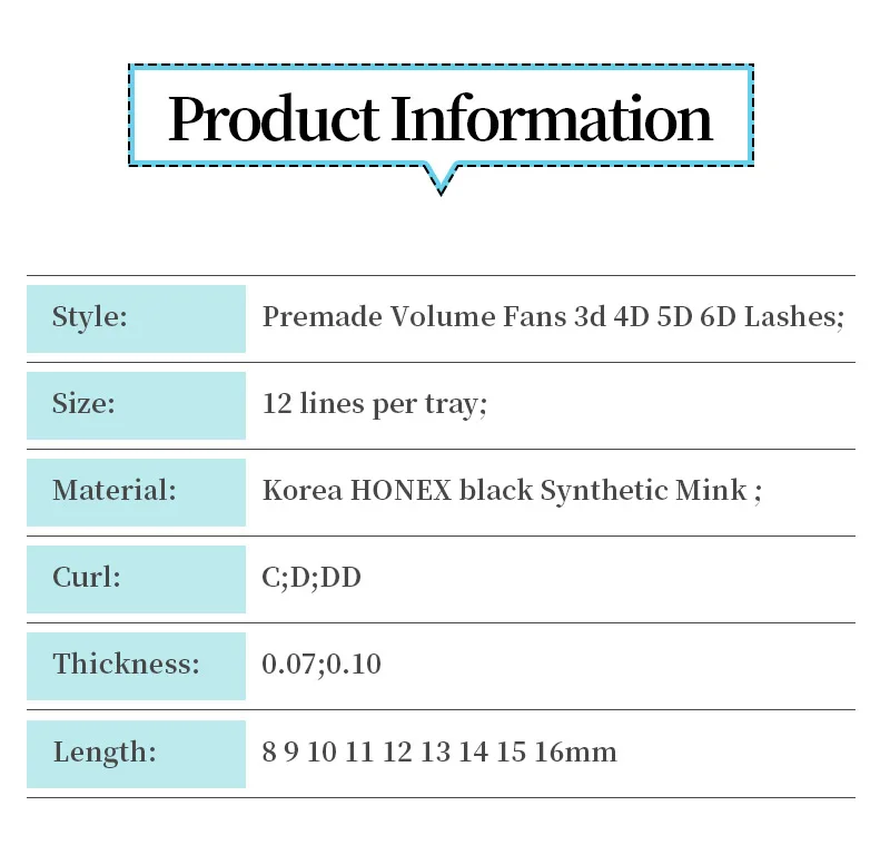MDNG Eyelashes Premade Wide Fans 3d/4d/5d/6d/ Short Stem Russian Volume Professional Eyelash Extensions Faux Mink