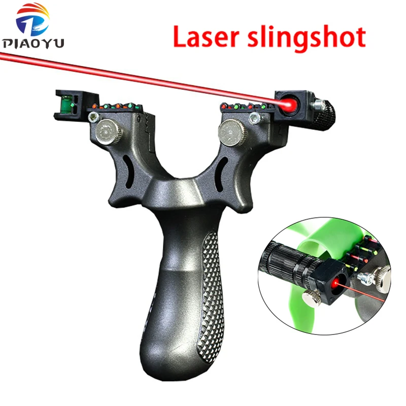 Big Power Infrared Aiming Slingshot with Flat Rubber Band Slingshots Professional Fast Bow Outdoor Special for Hunting