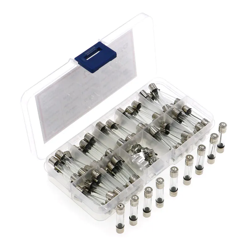 72pcs 6x30mm Fuse Assorted Kit Fast-Blow Glass Fuses 0.5A 1A 2A 3A 5A 10A 15A 20A 30A AMP Quick Blow Car Glass Tube Fuses Set