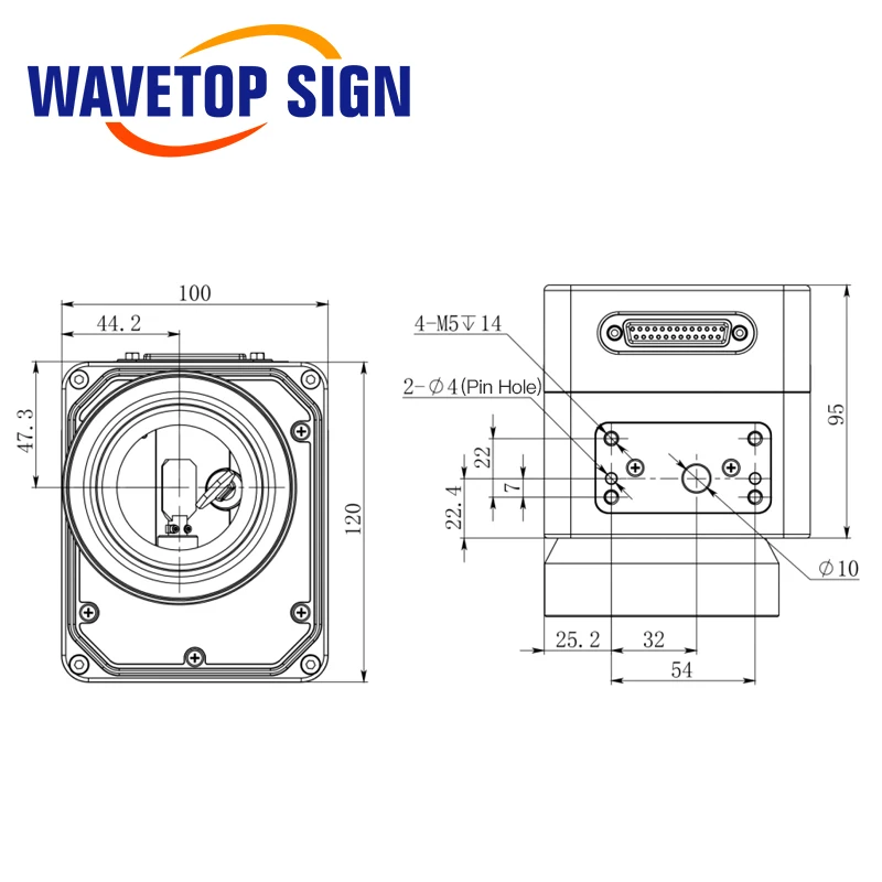 WaveTopSign RC1001 الألياف الليزر الماسح الضوئي Galvo سماعات رأس 10.6um & 1064nm 355nm 450nm فتحة 10 مللي متر الجلفانومتر الماسح الضوئي لوضع العلامات