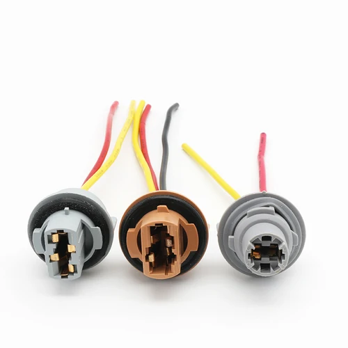 Imagen 1 del producto 2 uds T13 T20 7440 7443 casquillo de bombilla W21W W21 5W adaptador arnés de cables para señal de giro de coche accesorios de Base de luz de freno
