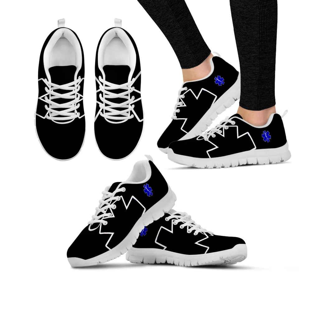 FORUDESIGNS Paramedic EMT EMS Pattern Men Casual Shoes Fashion Brand Black Flats Sneakers Male Designer Spring/Autumn Footwear