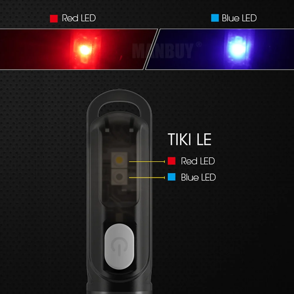Nitecore TIKI GITD BLUE TIKILE 3 Colors Light Rechargeable LED Keylight P8 300LM Built-in Battery Pack Mini Poket Flashlight