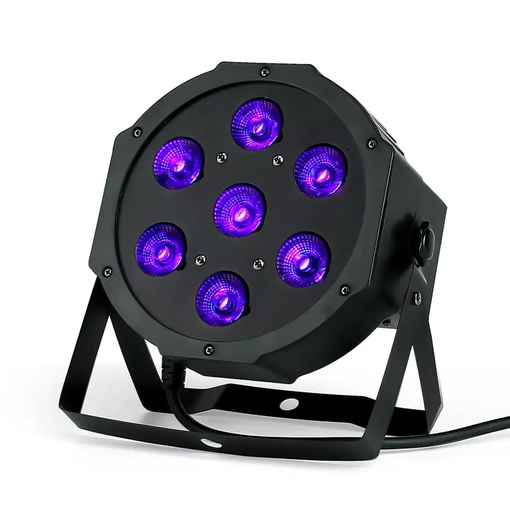 7x18W LED Flat SlimPar RGBWA UV  Light 6in1 LED DJ Wash Light Stage dmx light  Stage lighting led light with Flight Case