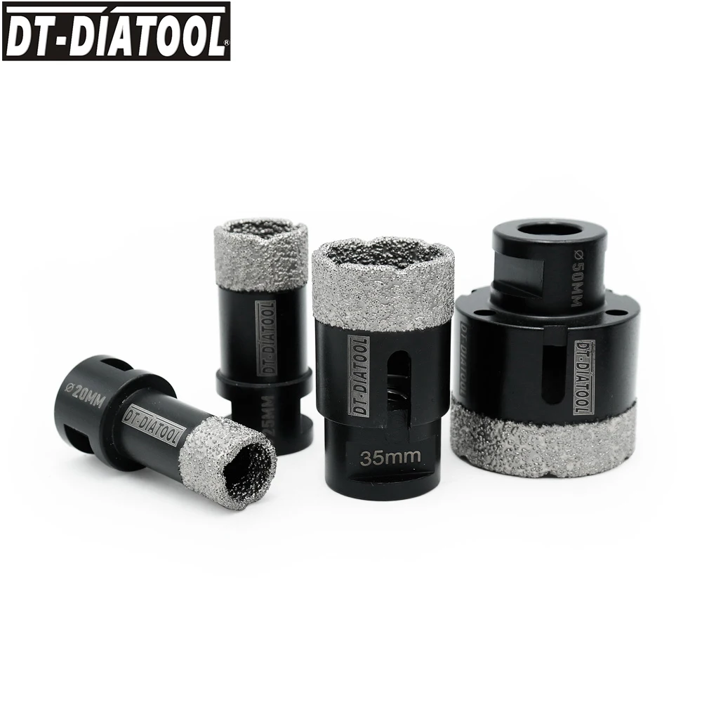 DT-DIATOOL 4pcs Dry Vacuum Brazed Diamond Drilling Core Bits CeramiC Tile Hole Saw Professional Quality Drill Bits