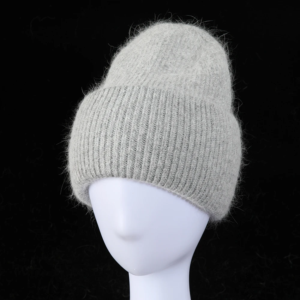 Heißer Verkauf Winter Hut Echt Kaninchen Fell Winter Hüte Für Frauen Mode Warme Beanie Hüte Frauen Solide Erwachsene Abdeckung Kopf Kappe – Detail 13