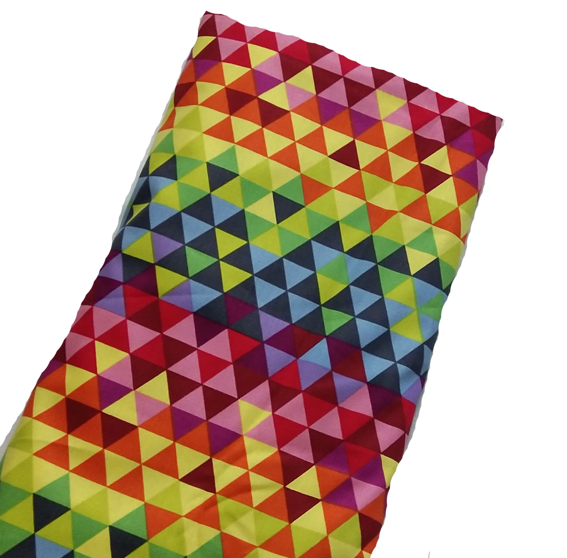 Brand New Rainbow Color Colorful Geometry Triangle Printed Cotton Fabric 50x105cm Design CMH Fabric Patchwork for Cloth Dress