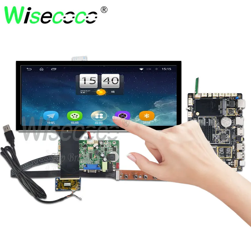 12.3 inch 1290*720 ips antiglare touch LCD for automotive screen display with Bluetooth  VGA driver board Android system