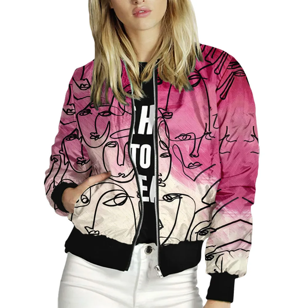 Chaquetas lisas finas para mujer, chaqueta Bomber informal con cremallera, clásica, de manga larga, prendas de vestir exteriores, primavera y otoño, 2021