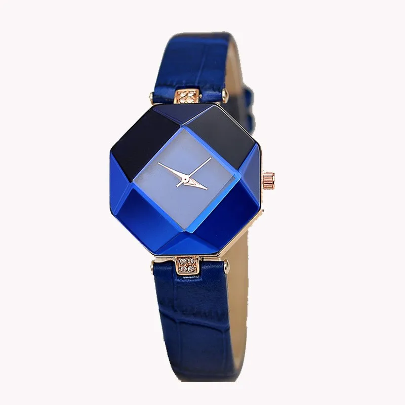 High-quality Nice Pop 5 color jewelry diamond watch Vogue gift table women Watches cut black geometry quartz watches clock