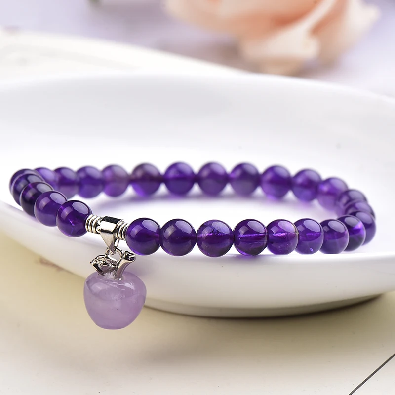 Fashion Natural Amethyst Bracelets Healing Stone Crystals Charm Raw Simple Mineral Jewelry For Ladies Jewelry Souvenir DIY Gift