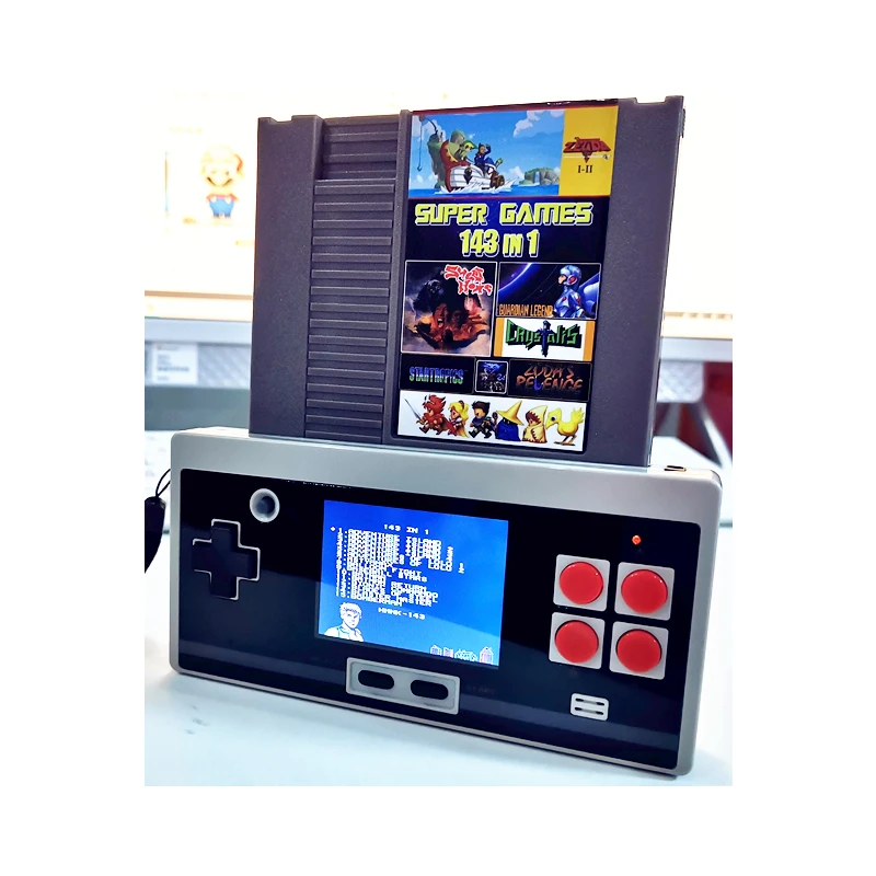 HAMY Portable Pocket NES Retro Classic Shape Handheld Game Player Cartridge Slot for Original 72Pin Card 2.8inch Grey