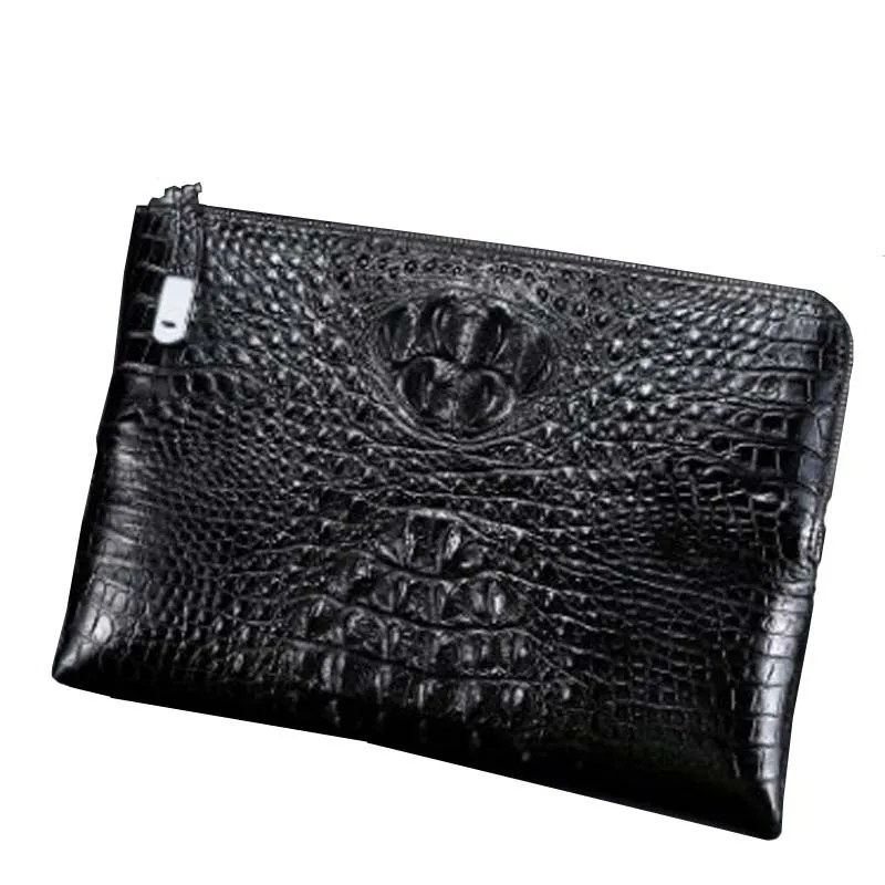 LINSHE men crocodile  Men's bags  Genuine leather  men  envelope bag  business  handbags  Hand bag  The large capacity