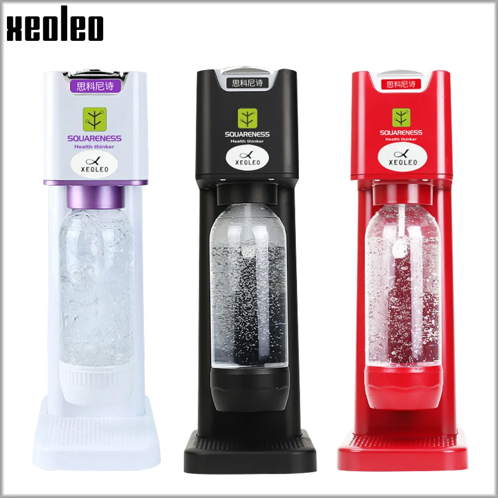 XEOLEO Soda Water machine Soda maker Expert Bubble generator Machine DIY Bubble drink Bubble water maker 1L+1.5L Black/White/Red