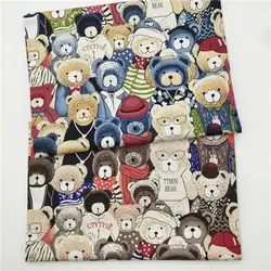 Cartoon Bear Printed Cotton Fabric For Needlework By The Meter Sewing Fabrics For Children Clothes DIY Patchwork Tissu Tela