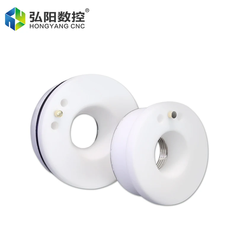 Tagliatrice della fibra ottica isolamento dell'anello ceramico 32/28mm filetto del sedile dell'ugello della testa della saldatura del Laser M14 corpo ceramico H15mm