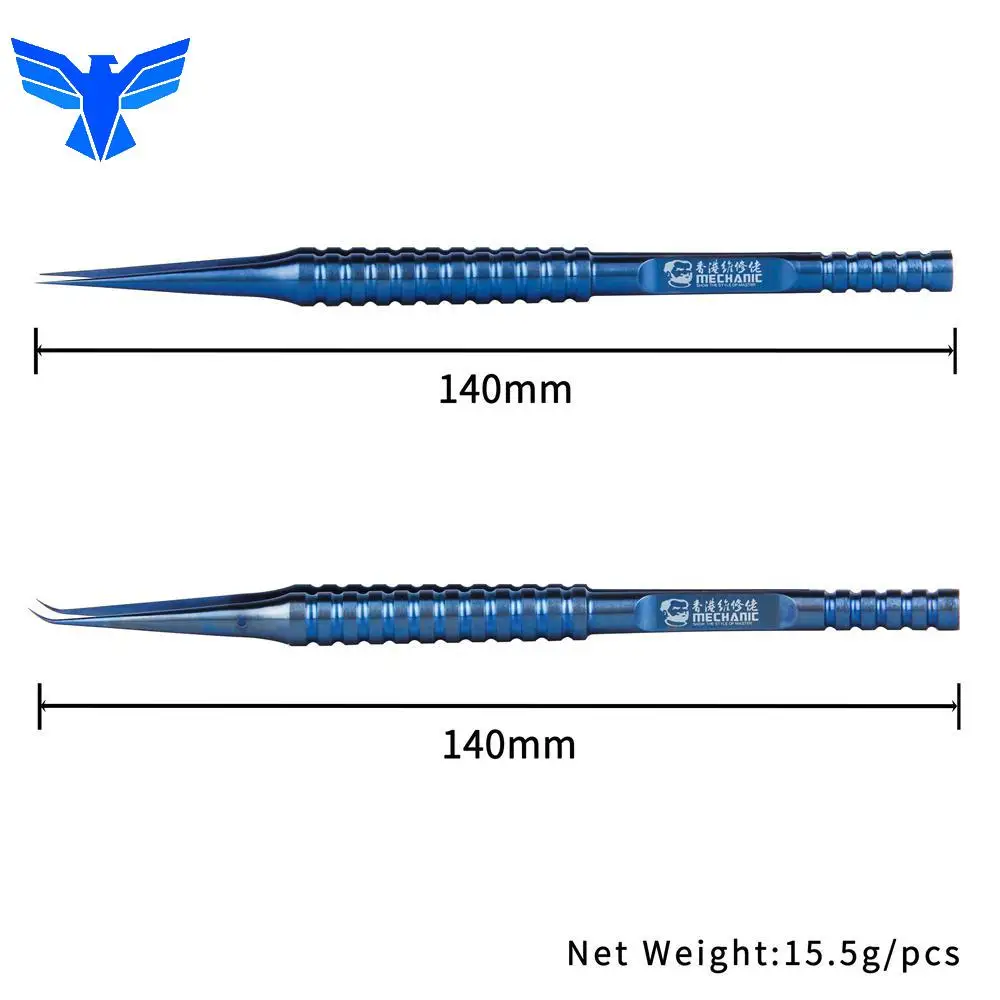 Mechanic Titanium Alloy Non-magnetic High Hardness Aviation Ultra-precise Step Structure Tweezers Phone Ic Bga Chip Repair Tools