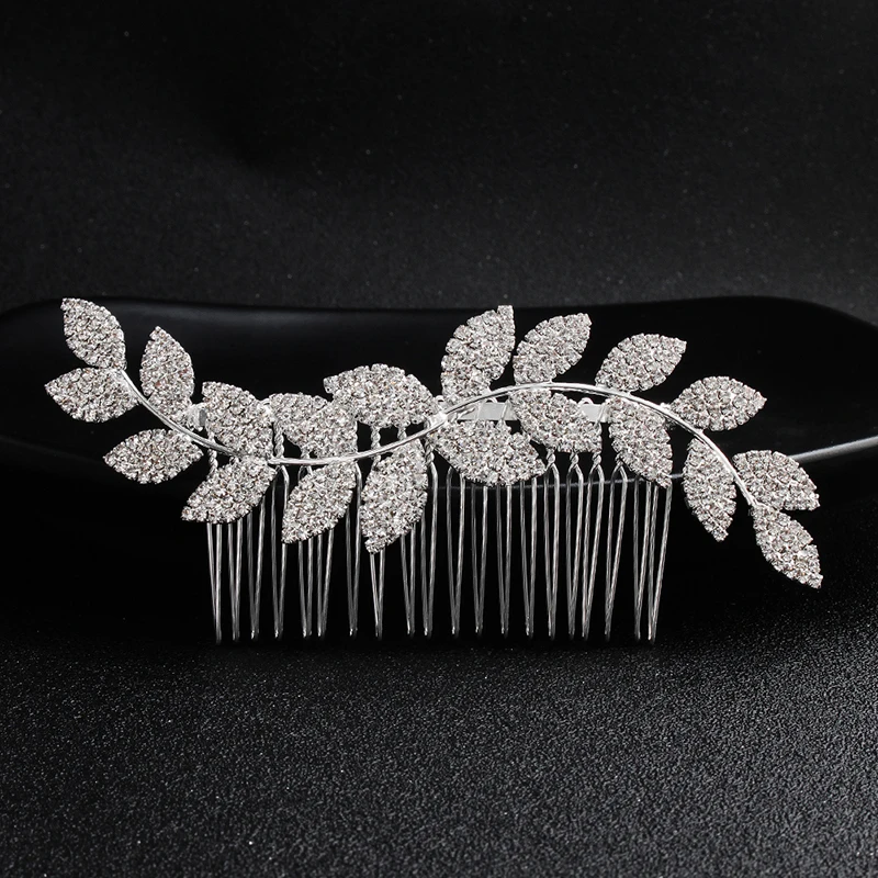 Efily Bridal Wedding Hair Accessories Crystal Silver Color Hair Combs for Women Bride Headpiece Party Jewelry Bridesmaid Gift