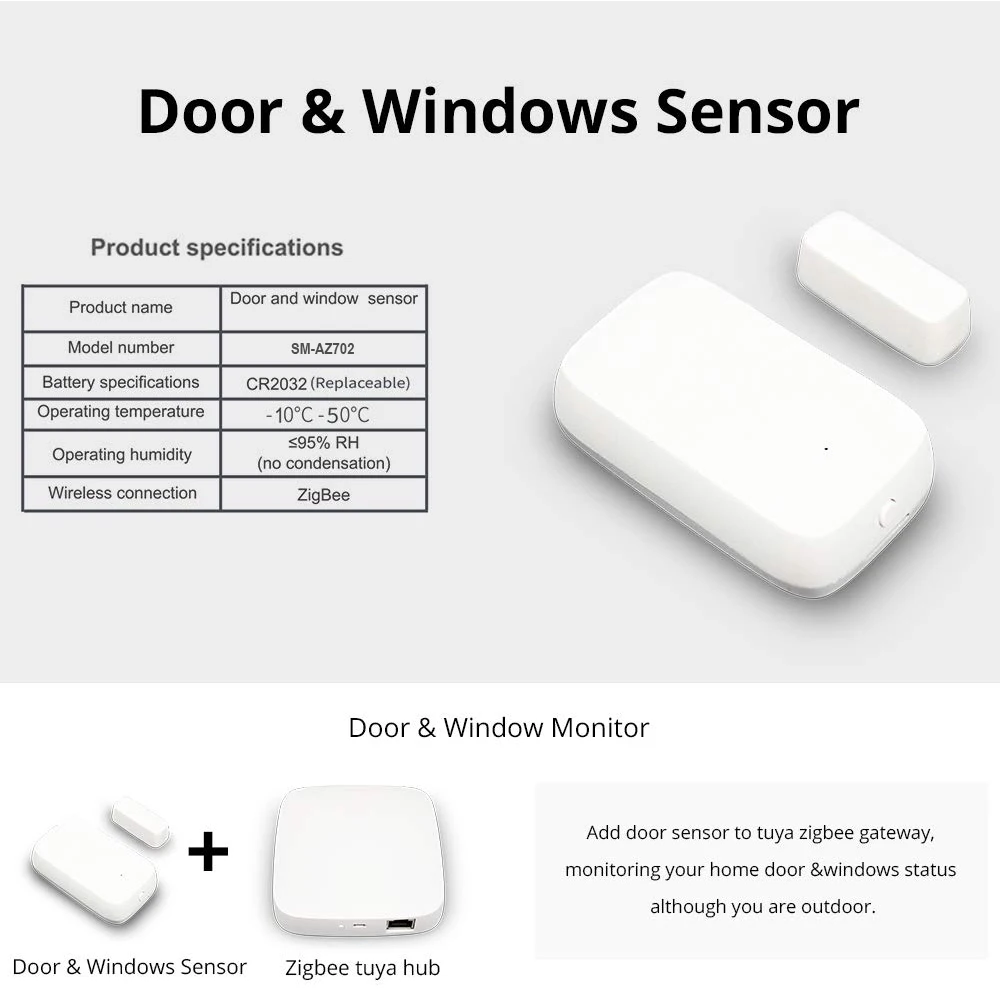 UseeLink Smart Home Automation Scene Security Alarm Kit Zigbee Hub PIR Sensor Door Sensor Temperature and Humidity Sensor Tuya