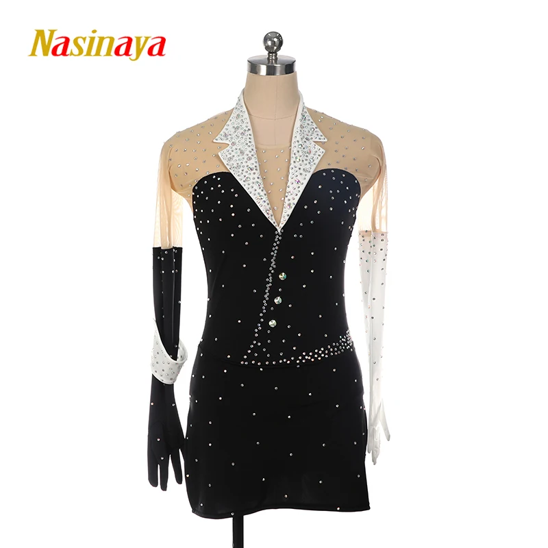 Nasinaya Figure Skating Competition Training Women's Children's Rhythmic Gymnastics Performance Dress Grey Gradient Pink