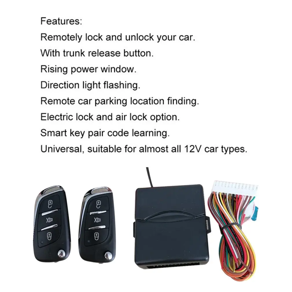 Universal Car Auto Keyless Entry System Button Start Stop LED Keychain Central Kit Door Lock with Remote Control