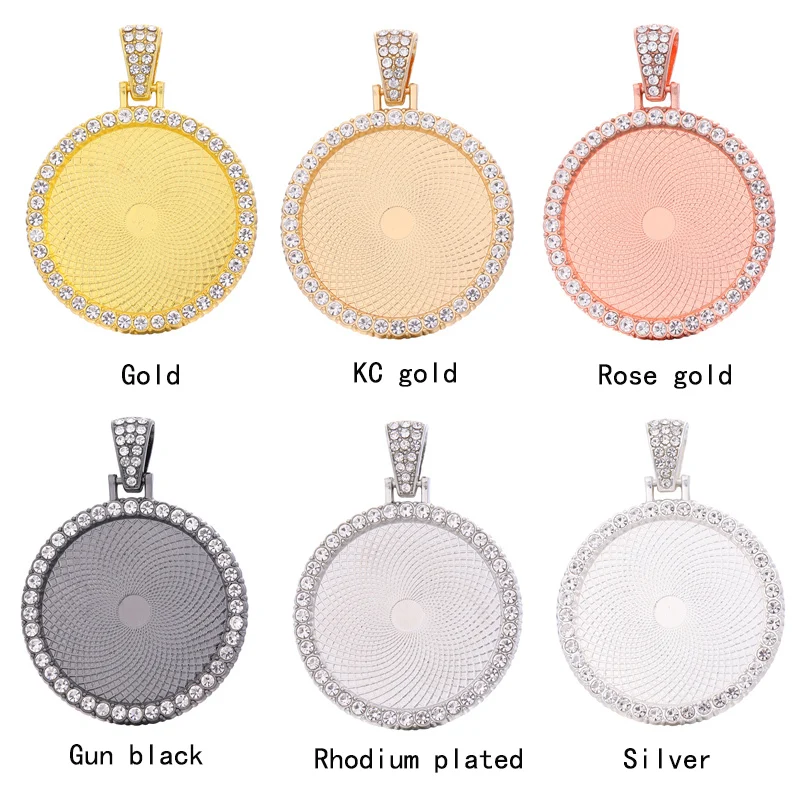 3PCS 25mm/30mm Pendant Cabochon Bases With Rhinestone Bezel For DIY Charms Designs Jewelry Making Handmade Necklace Accessories