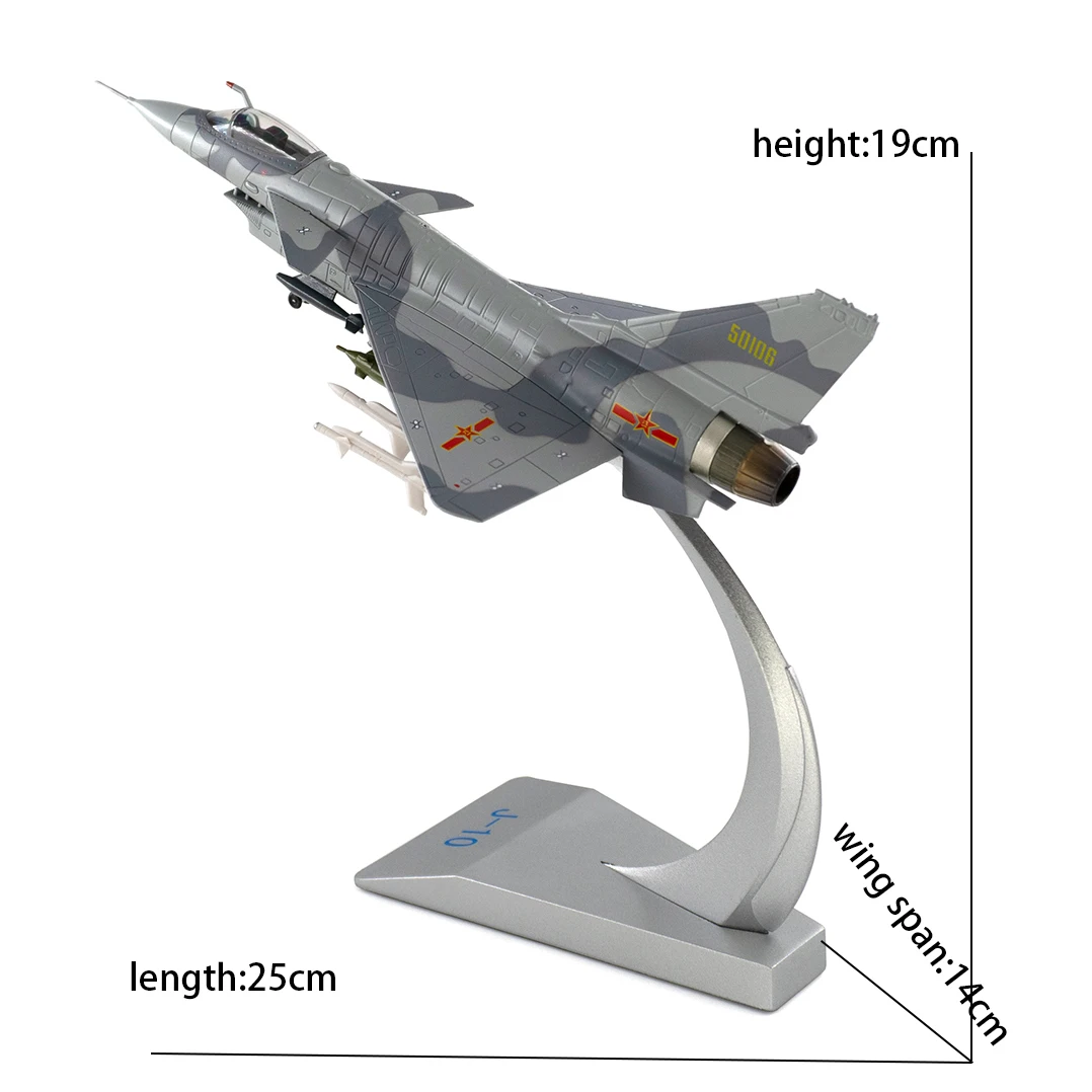 1/72 Fighter Chinese Air Force J-10 Vigorous Dragon Firebird Airplane Model Toy Children Kids Gift for Collection Decoration