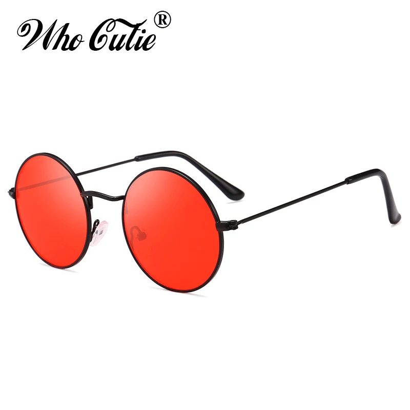 Petites lunettes de soleil rondes rétro pour hommes et femmes, design de marque, vintage punk, lunettes de soleil Hiphelicopter pour hommes, jaune, rouge, lentille circulaire, nuances féminines S362