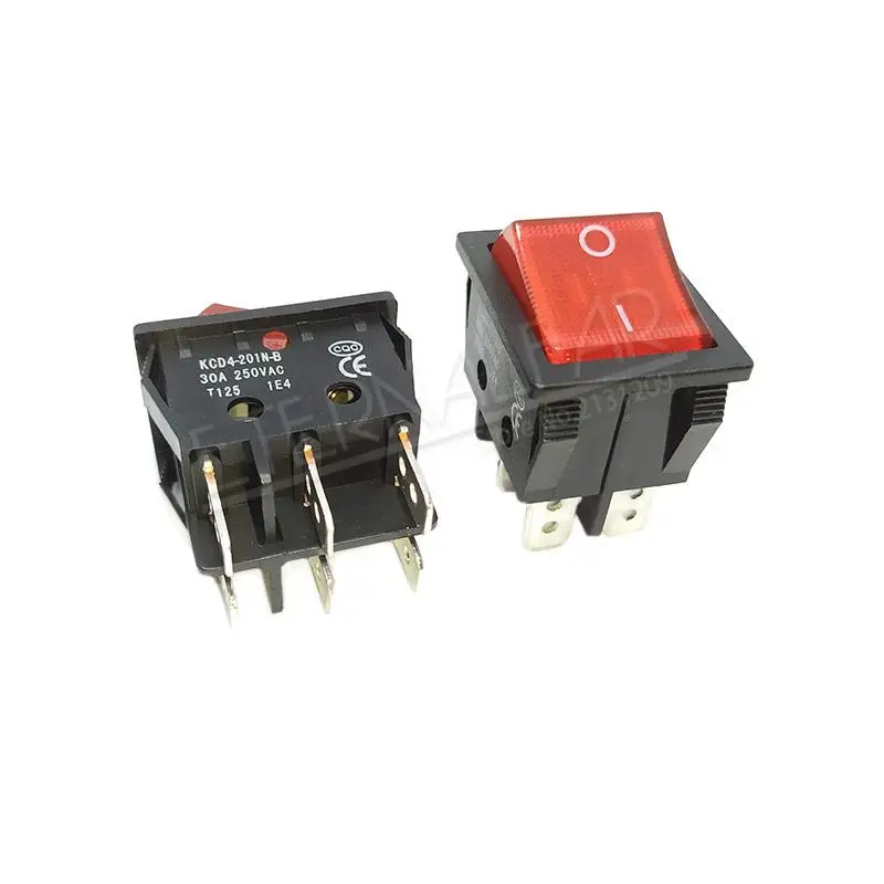 KCD4 Elektrische Schweißmaschine Schalter Schiff Typ Schalter Mit Rotem Licht 30A 250V AC Elektrische Ofen Elektrische Heizung Schalter 4PIN T8555 – Detail 22