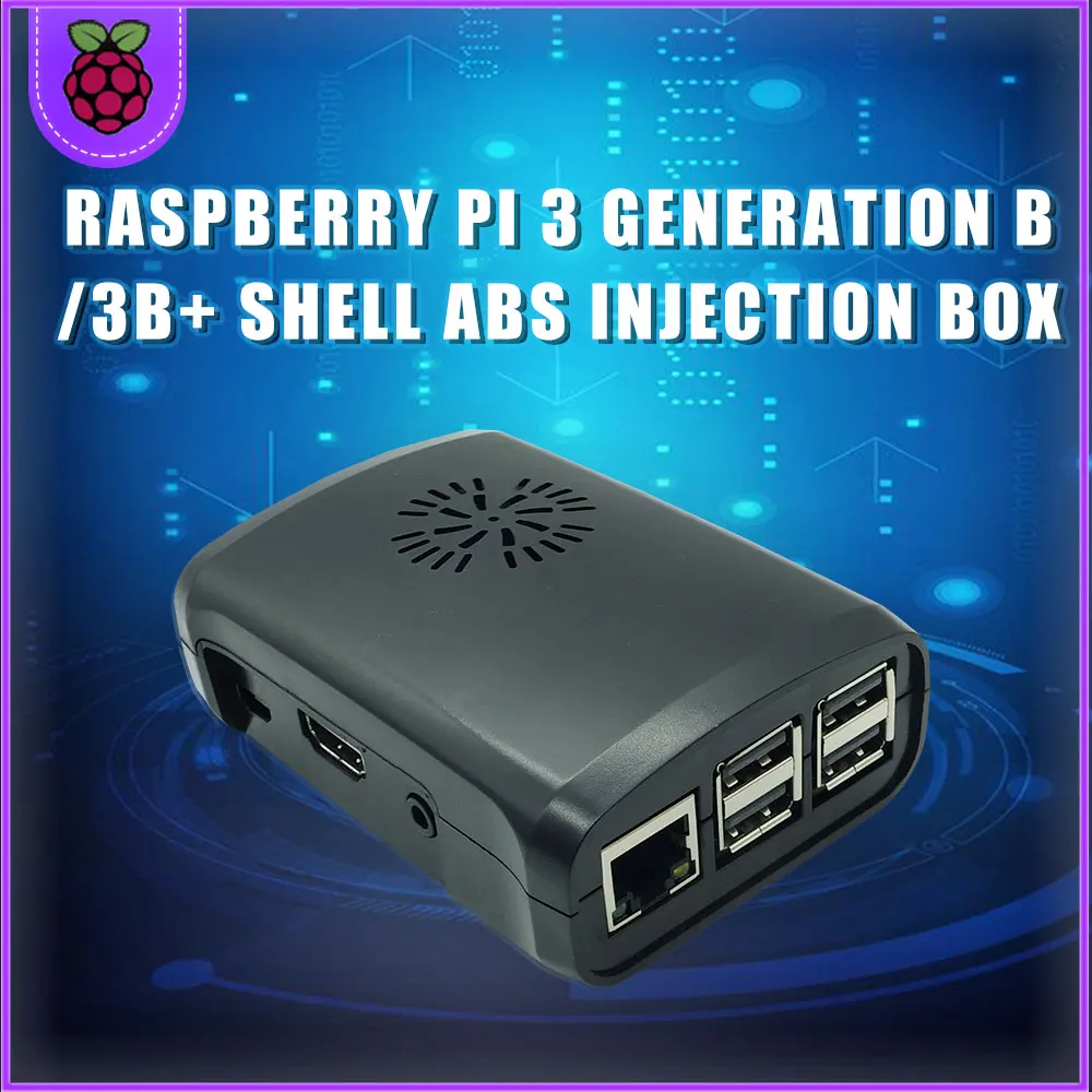 Boîtier Raspberry Pi 3 modèle B/3B Plus ABS, boîtier noir pour Raspberry Pi 3B/3B +