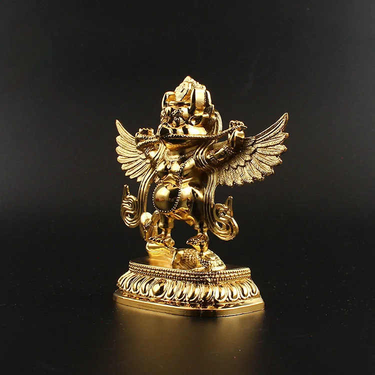 Garuda Buddhist Statue - Handmade Copper Alloy Figurine of the Golden Winged Bird, Protector Deity