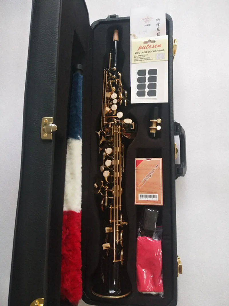 

SYLZKR Custom brand soprano saxophone Straight soprano Sax Model S-901 Black saxophone Mouthpiece Professional level