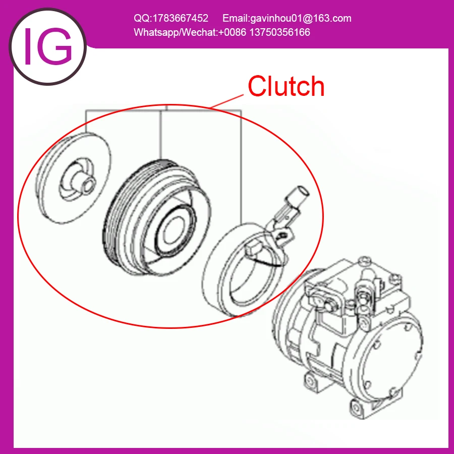 For free shipping AC Compressor Clutch for Car KIA Carens II 0K2FA61450