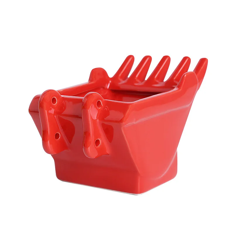 Funny Excavator Creative Ashtray Bucket Model Ceramics Ashtray Best Gift Canecas Criativa Cup