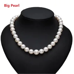 Wholesale 9-10-11mm Real Pearl Necklace Nearround Natural Freshwater Big Pearl Choker Necklaces For Women Fashion Gift