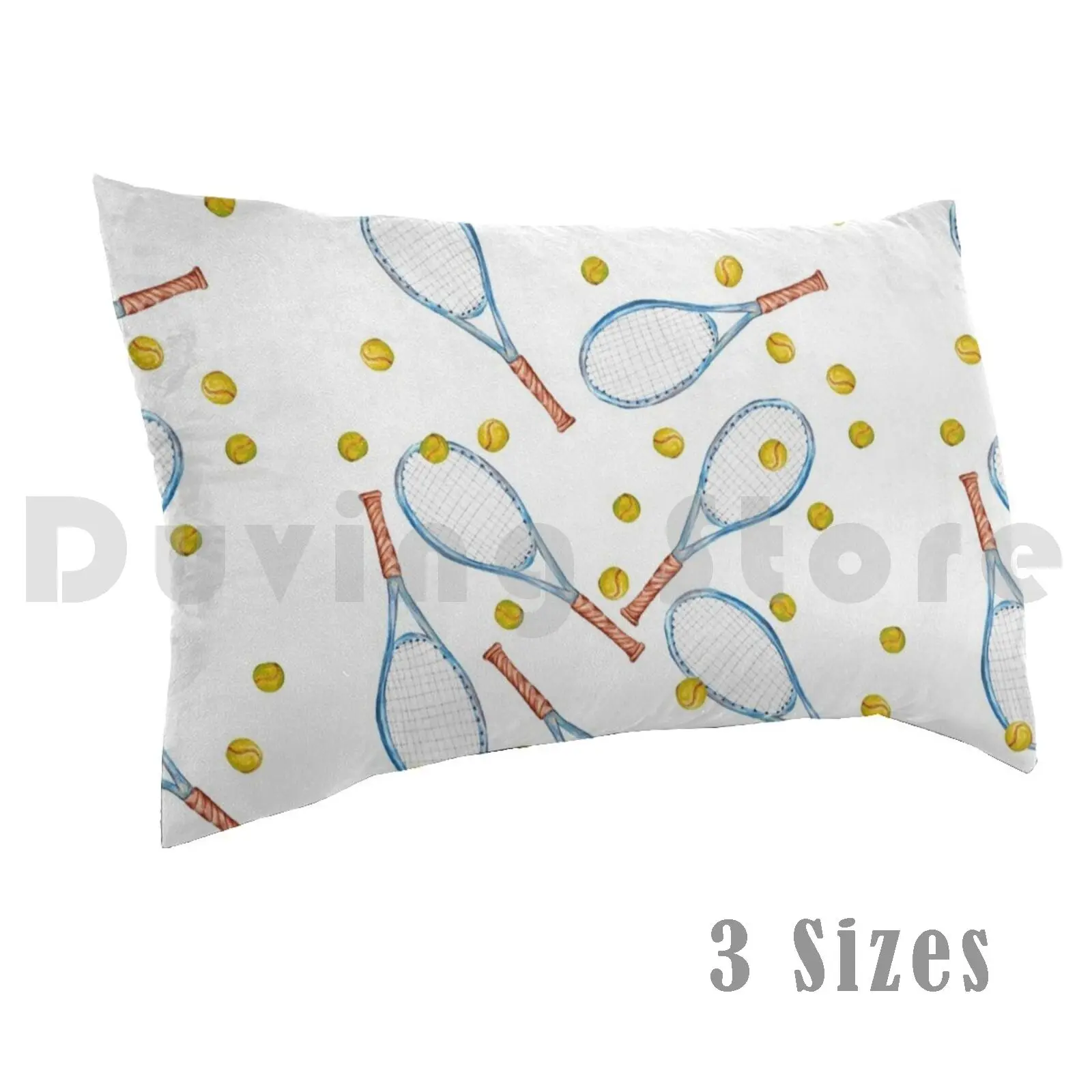 Pattern With Tennis Rackets With Tennis Balls Pillow Case Printed 50x75 Racket Ball Icon Isolated Activity