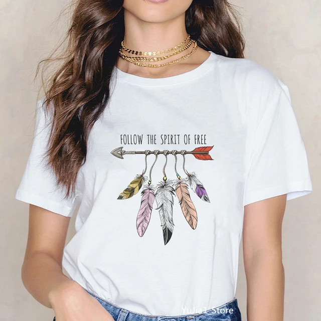 Camiseta con estampado de atrapasuenos para mujer ropa Tumblr de los anos 90 Camisetas estampadas para mujer camiseta blanca AliExpress