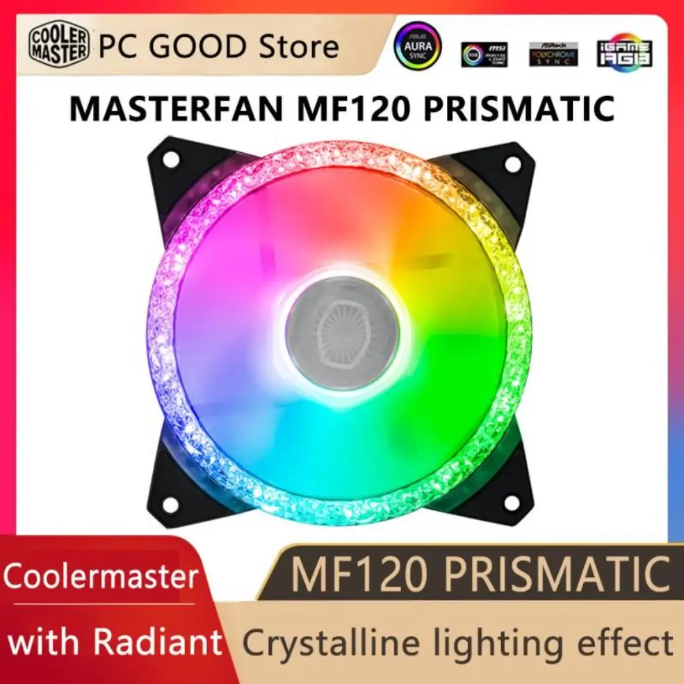 

CoolerMaster MASTERFAN MF120 PRISMATIC with Radiant Crystalline lighting effect cooling fan 120mm ARGB for Computer case cooling