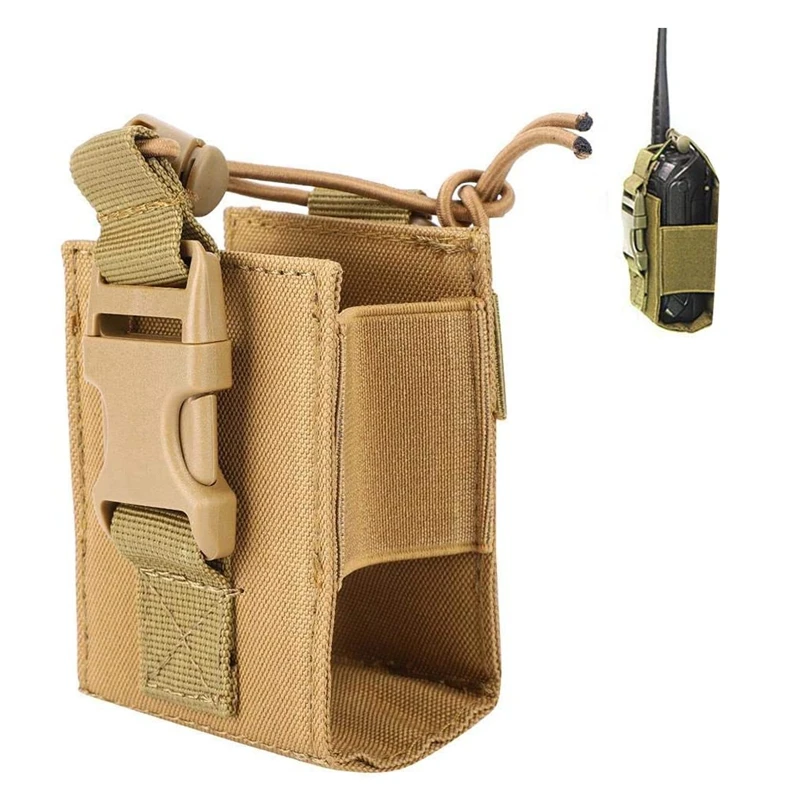 Airsoft Molle tático Walkie Talkie Bag, tampa do suporte, fivela de liberação rápida, acampamento ao ar livre, caça e tiro