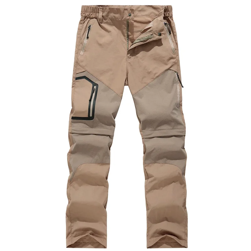 Men's Quick Dry Removable Sport Pant Outdoor Breathable Pantalones Hombre With Sashes Pockets Long Trousers Casual Cargo Pants