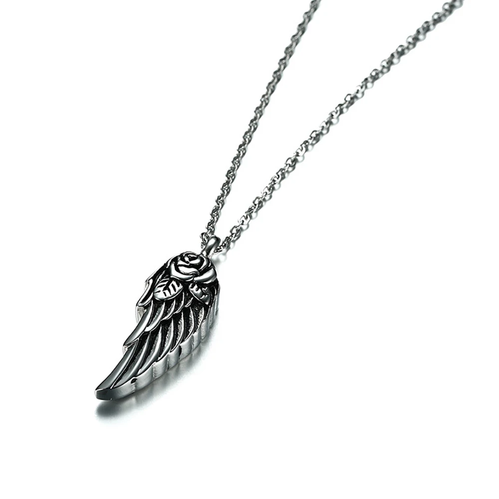 Angel Wing Cremation Necklace for Ashes Stainless Steel Urn Pendant Ashes Holder Memorial Jewelry I’M Here WATCHING Over You