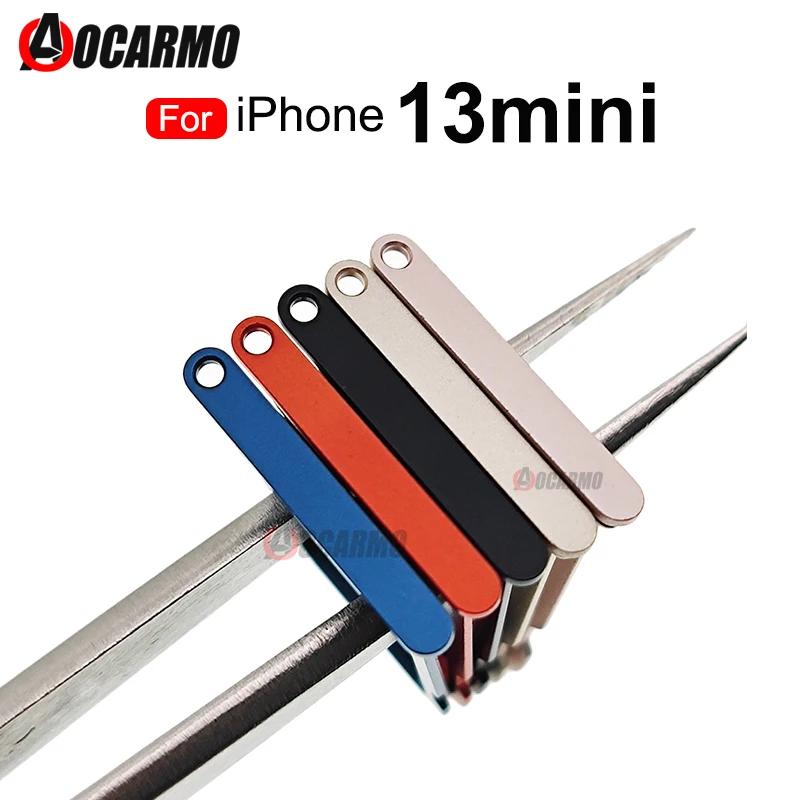 

Black / Red / Silver /Pink / Blue Sim Card SIM Tray Slot Holder For iPhone 13 Mini 13mini Replacement Parts