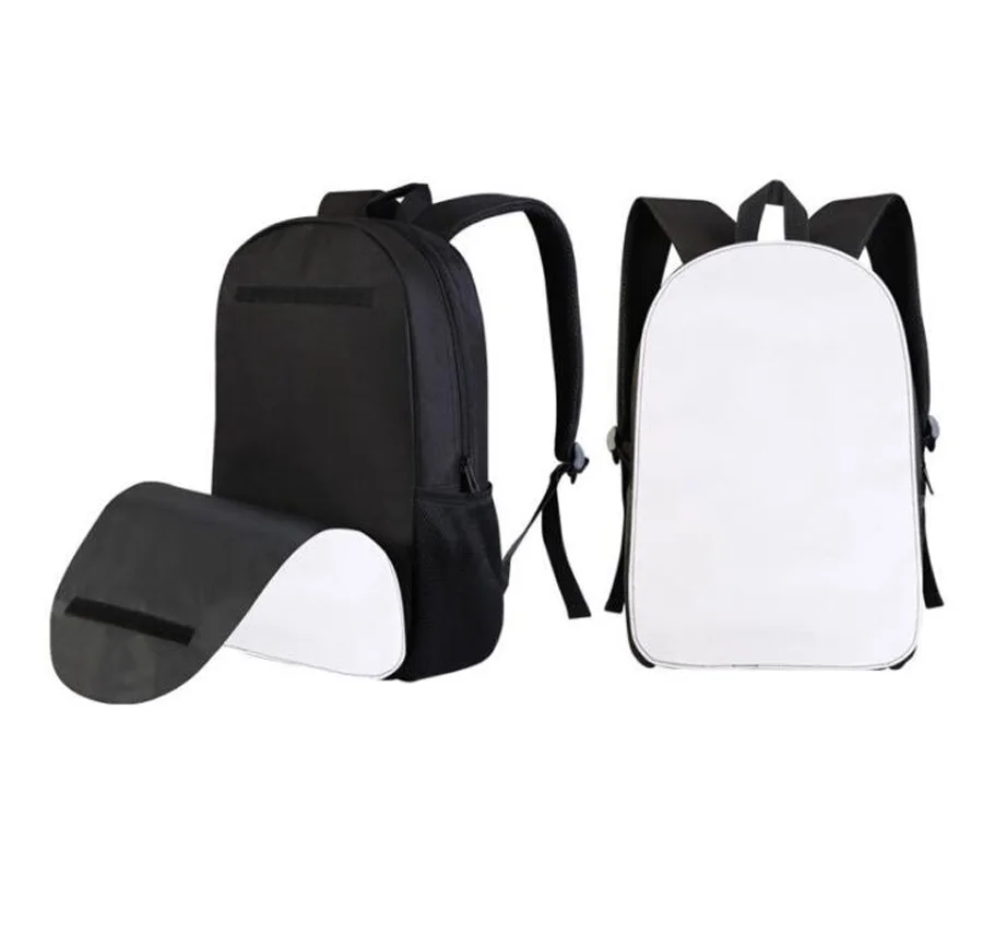 3pcs 16Inch Backpack Sublimation DIY Remove White Blank Polyester Large Capacity School Bag Size 40*28*14CM