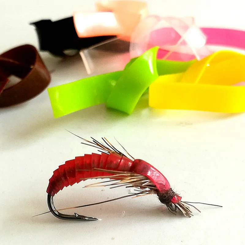 KKWEZVA 100pcs / bag silicone Caddis Fly Pupa Nymph Worm Body Wrap Skin Caddis Larvae / Czech Nymph Scud Lure Fly Tying Material