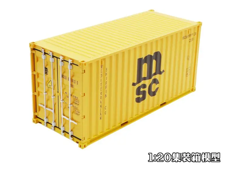 Collectible Diecast Toy Model 1:20 Scale Mediterranean MSC 20 GP Truck,Shipping Container Model For Business Gift, Decoration